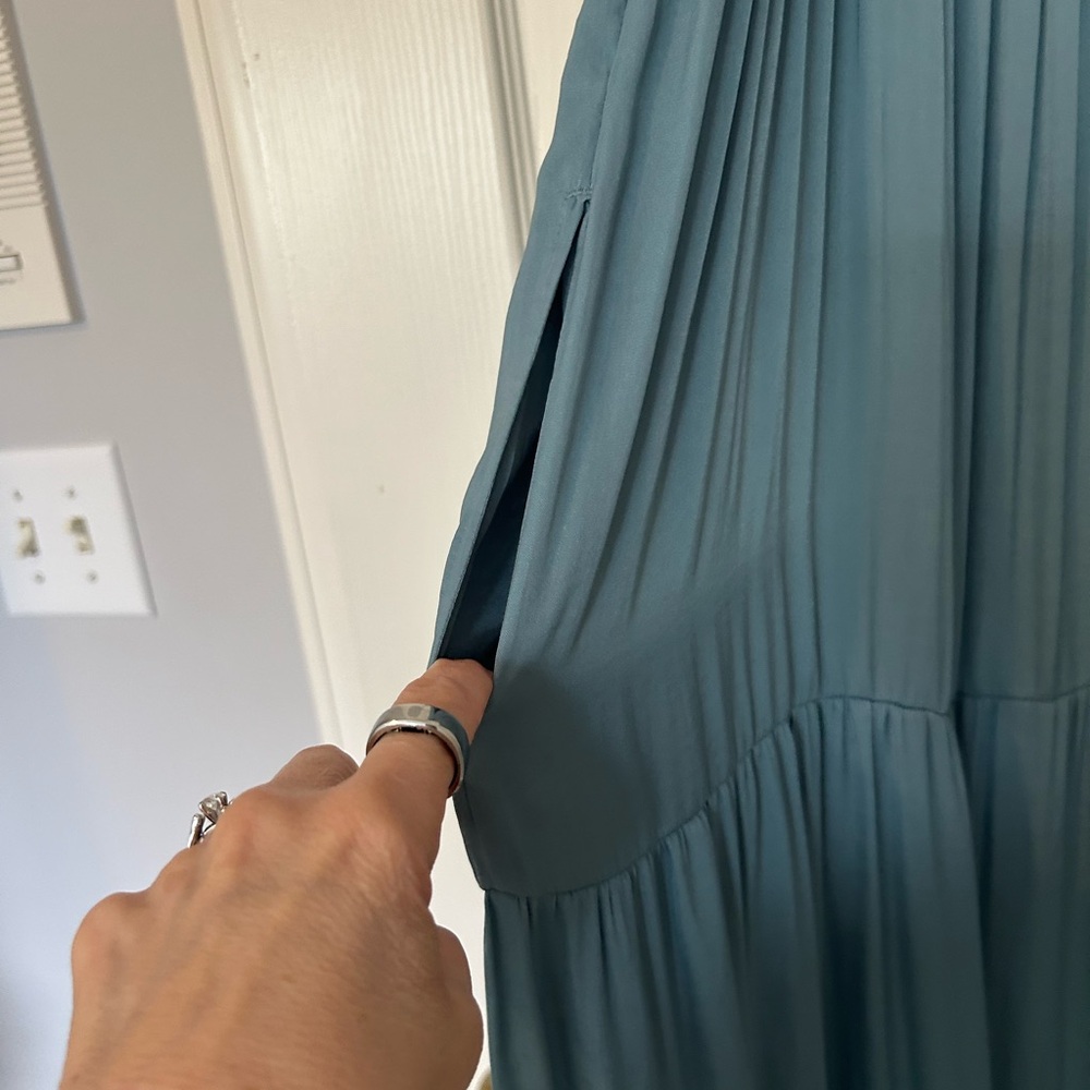 Soma Blue Layered Maxi Dress with Spaghetti Straps - Picture 3 of 7